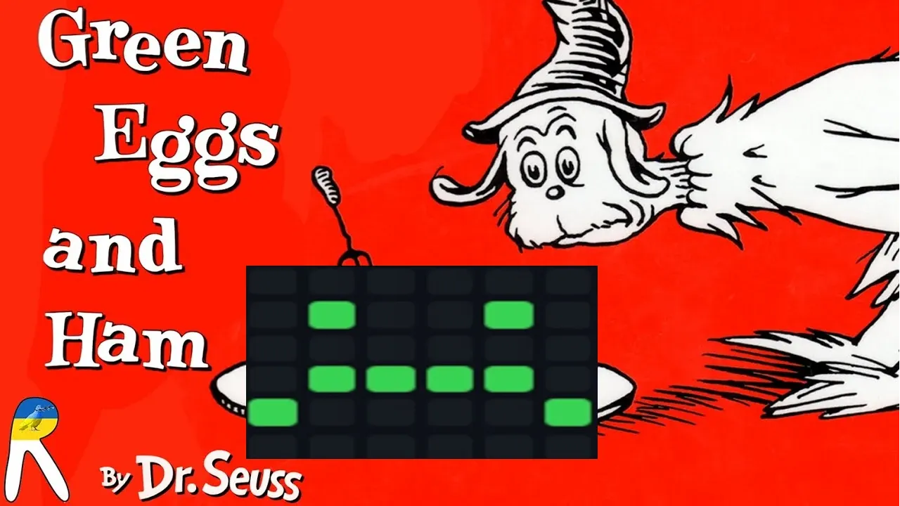 Dr. Seuss Green Eggs and Ham photoshop with GitHub graph