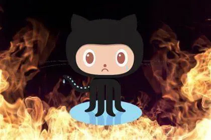 The GitHub mascot, Octocat, set on fire