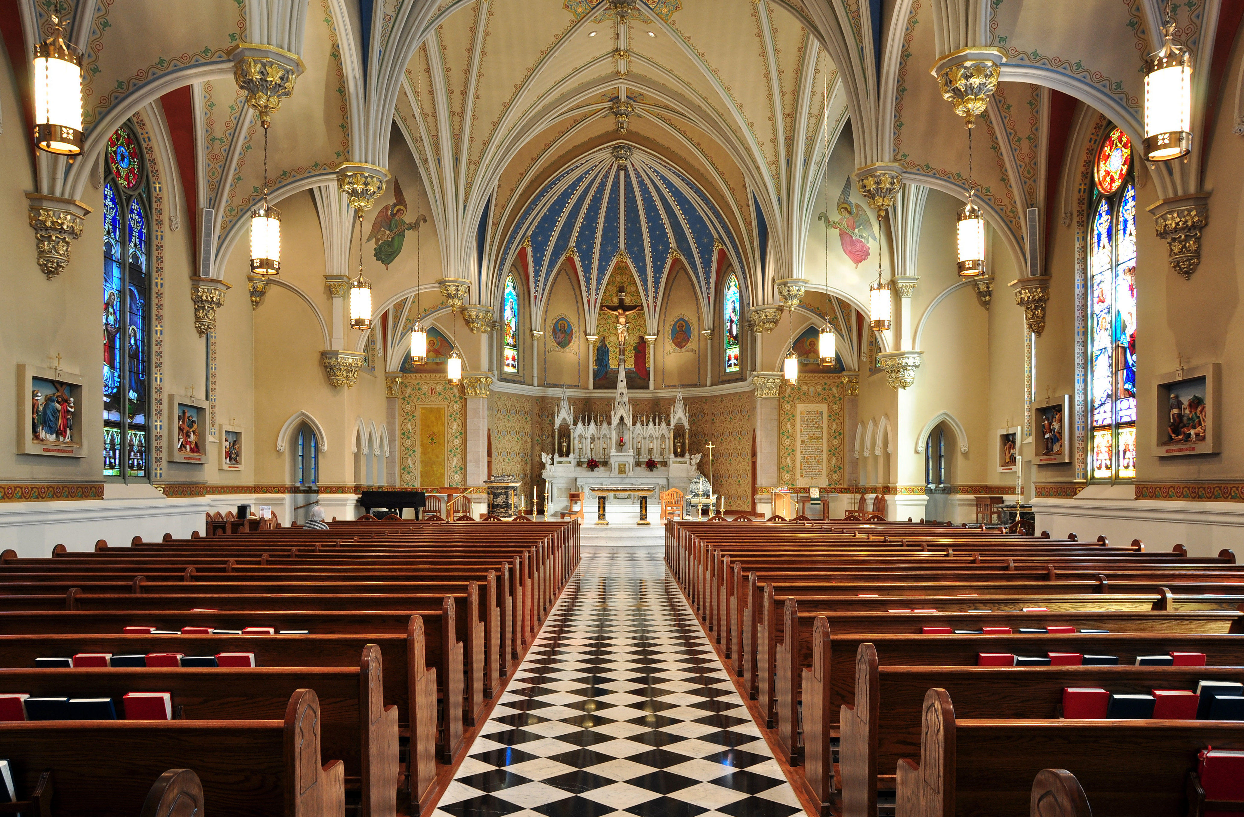 The interior of a church